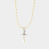 Collier One Row Pearl Drop - Vivienne Westwood - Métal - Gris