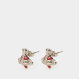 Boucles D'oreilles New Diamante Heart - Vivienne Westwood - Métal - Gris