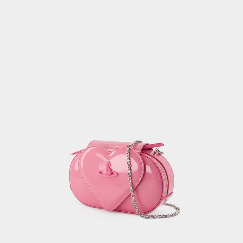 Sac à bandoulière Jonny Heart Flap - Vivienne Westwood - Cuir - Rose