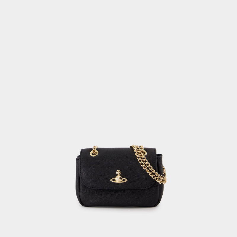 Sac À Bandoulière Small - Vivienne Westwood - Cuir - Noir