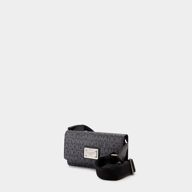 Sac À Bandoulière En Jacquard - Dolce&Gabbana - Coton - Noir