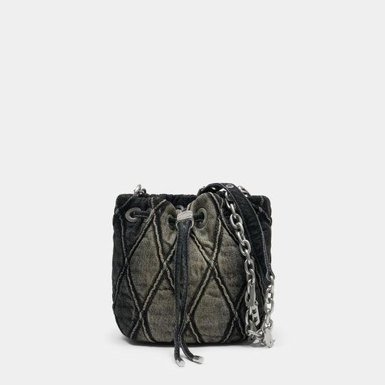 Sac Porté Épaule Charm-D Small - DIESEL - Coton - Noir