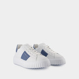 Sneakers H Stripes - Hogan - Cuir - Blanc