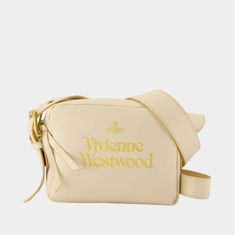 Sac À Bandoulière Carrie Camera - Vivienne Westwood - Cuir - Rose/Doré
