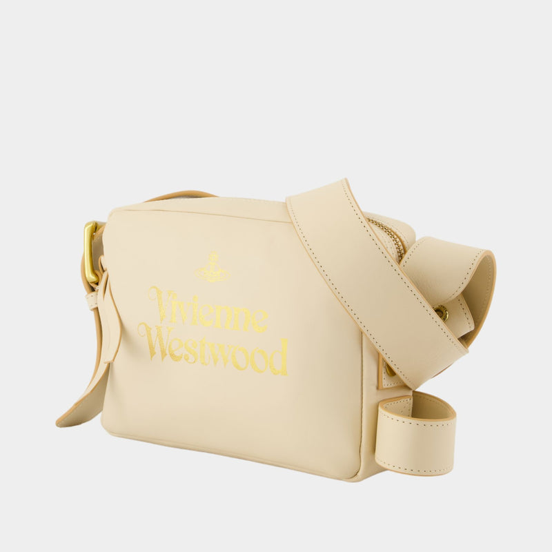 Sac À Bandoulière Carrie Camera - Vivienne Westwood - Cuir - Rose/Doré