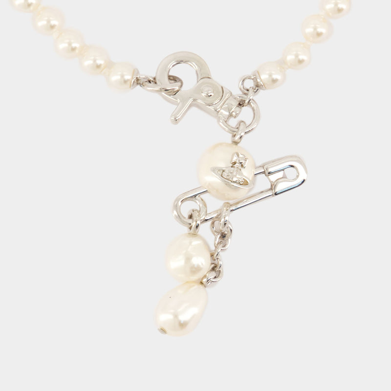 Collier Claude Small Pearl - Vivienne Westwood - Laiton - Argenté