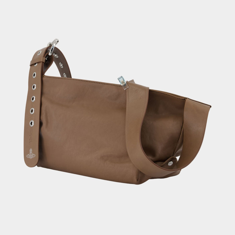 Sac À Bandoulière Maxime Small - Vivienne Westwood - Cuir - Marron Clair