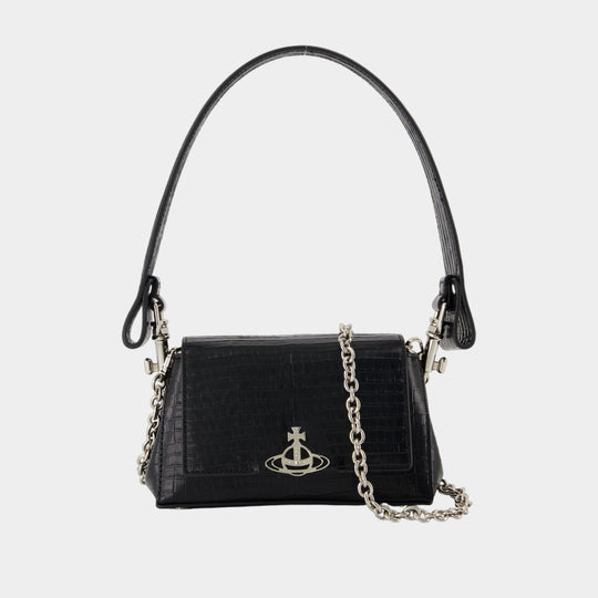 Sac Porté Épaule Hazel Small - Vivienne Westwood - Cuir - Noir
