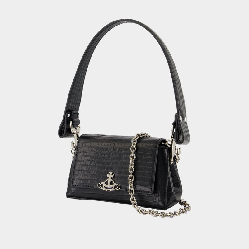 Sac Porté Épaule Hazel Small - Vivienne Westwood - Cuir - Noir