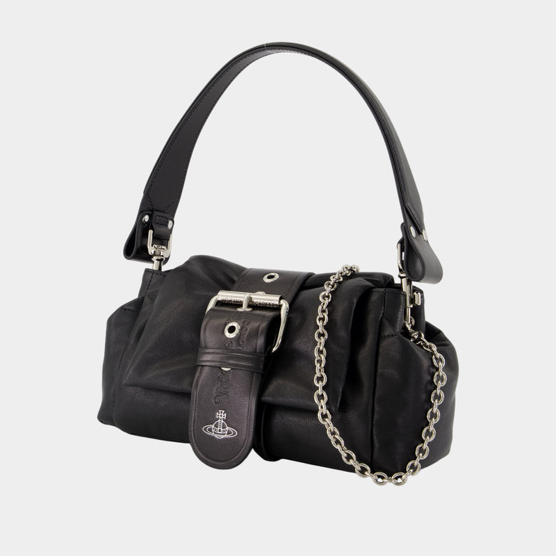 Sac Porté Épaule Hazel Treasure - Vivienne Westwood - Cuir - Noir