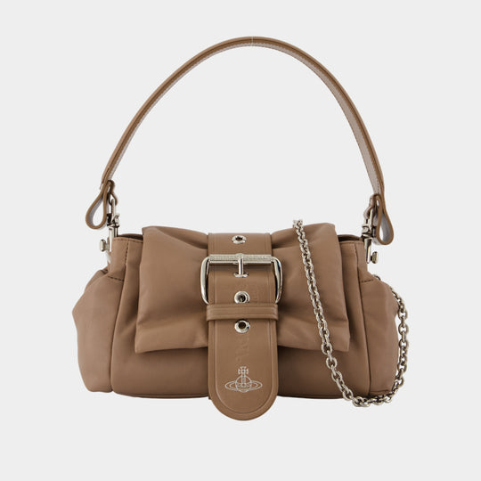Sac Porté Épaule Hazel Treasure - Vivienne Westwood - Cuir - Gris/Marron