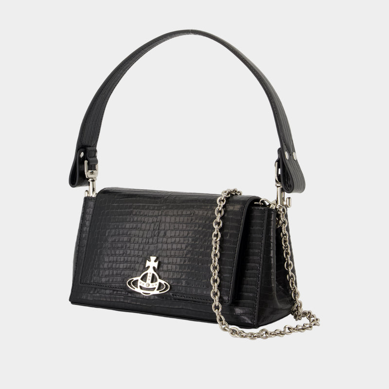 Sac Porté Épaule Hazel Medium - Vivienne Westwood - Cuir - Noir