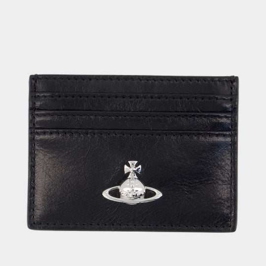 Porte Carte Flat - Vivienne Westwood - Cuir - Noir