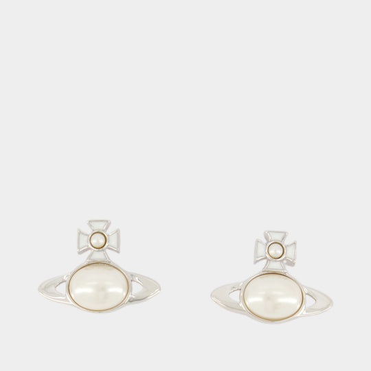 Boucles D'oreilles Gaby - Vivienne Westwood - Métal - Blanc