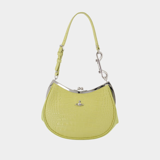 Sac À Main Charm Frame - Vivienne Westwood - Cuir - Vert