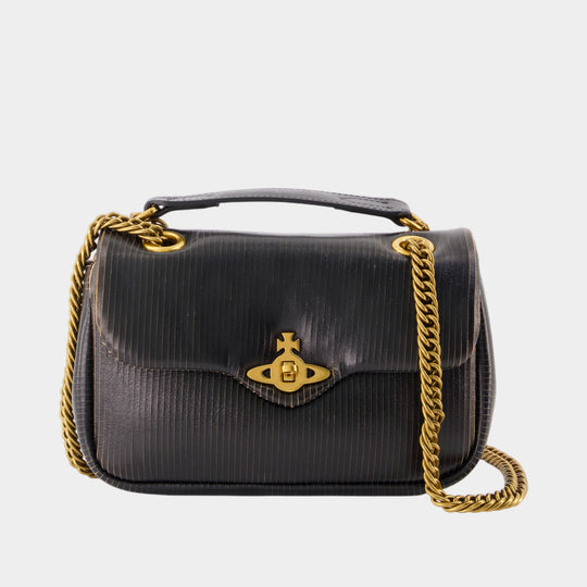 Sac Porté Épaule Anita Chain S - Vivienne Westwood - Cuir - Noir