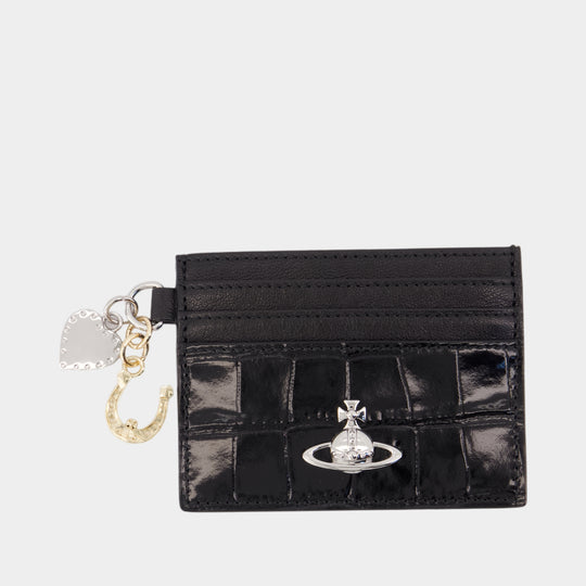 Porte-Carte Charms - Vivienne Westwood - Cuir - Noir