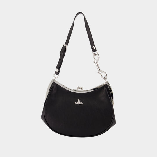 Sac À Main Charm Frame - Vivienne Westwood - Cuir - Noir