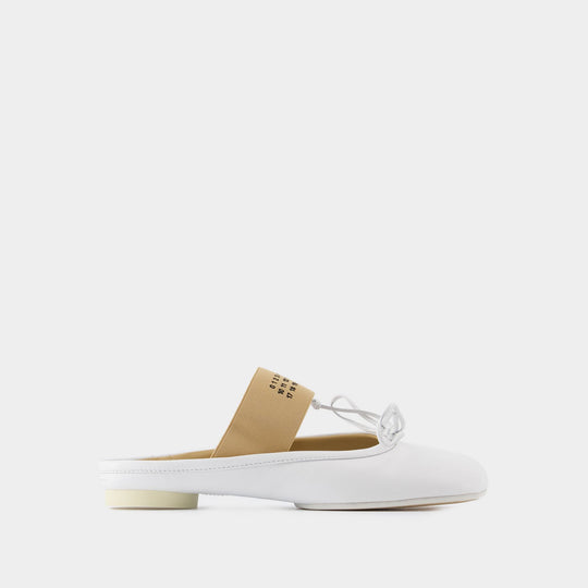 Ballerines Slipper - MM6 Maison Margiela - Cuir - Blanc