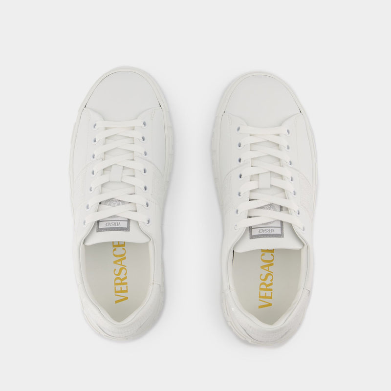 Sneakers La Greca - Versace - Coton - Blanc