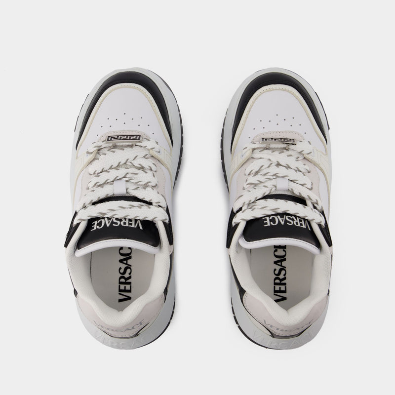 Sneakers Odissea - Versace - Cuir - Noir/Blanc