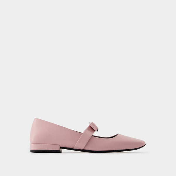 Ballerines Gianni Ribbon - Versace - Cuir - Rose