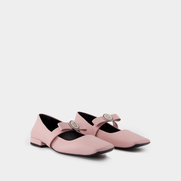 Ballerines Gianni Ribbon - Versace - Cuir - Rose