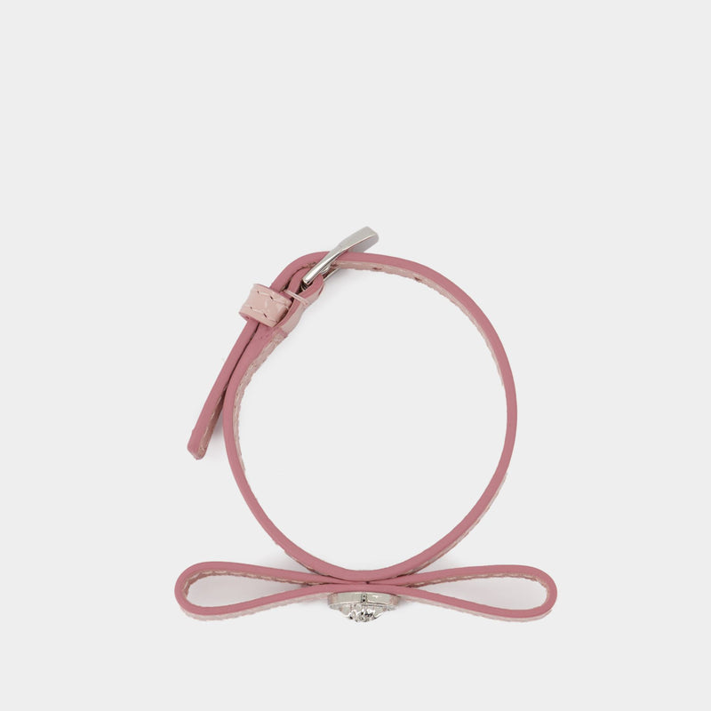 Bracelet Gianni Ribbon - Versace - Cuir - Rose