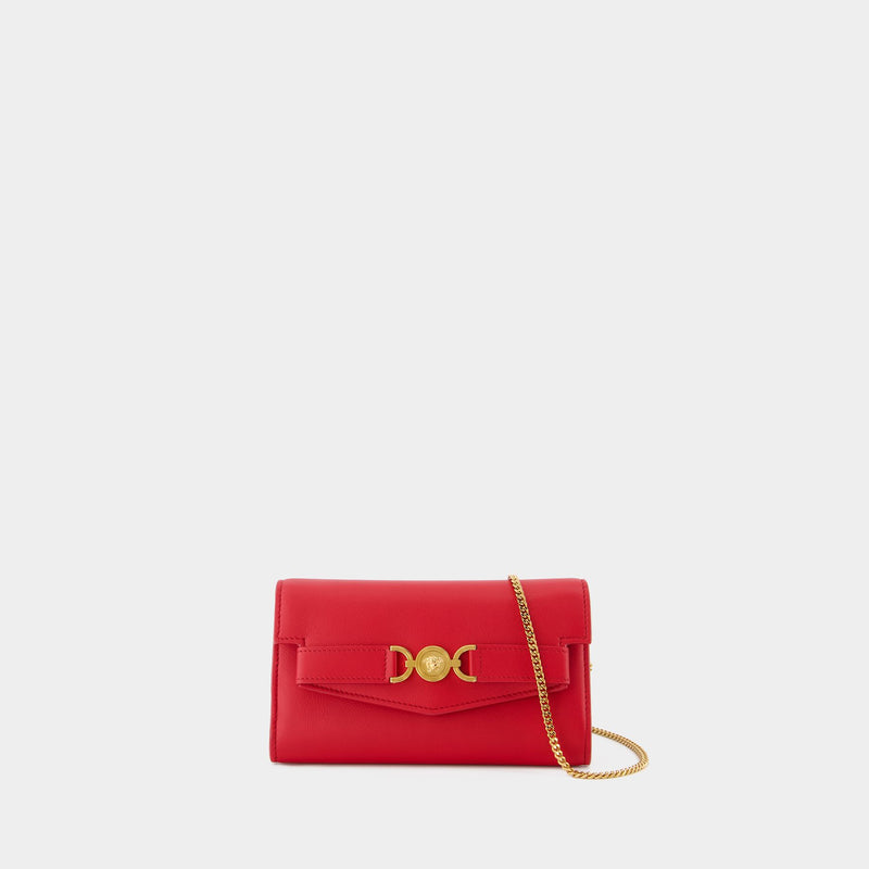 Wallet On Chain Medusa 95 - Versace - Cuir - Rouge