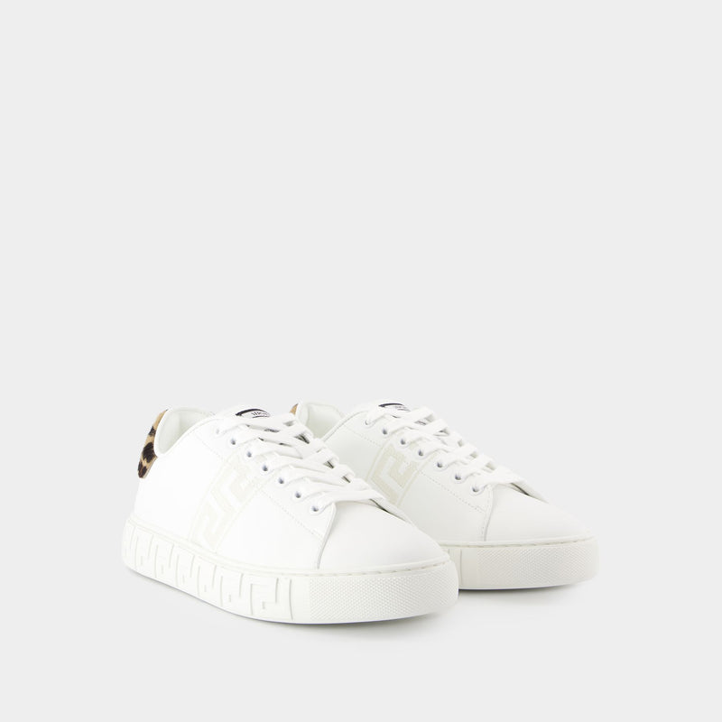 Sneakers La Greca - Versace - Tissu - Blanc