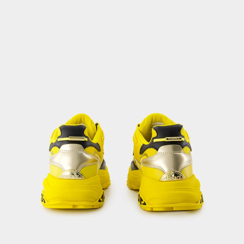 Sneakers Low Top - Versace - Cuir - Jaune