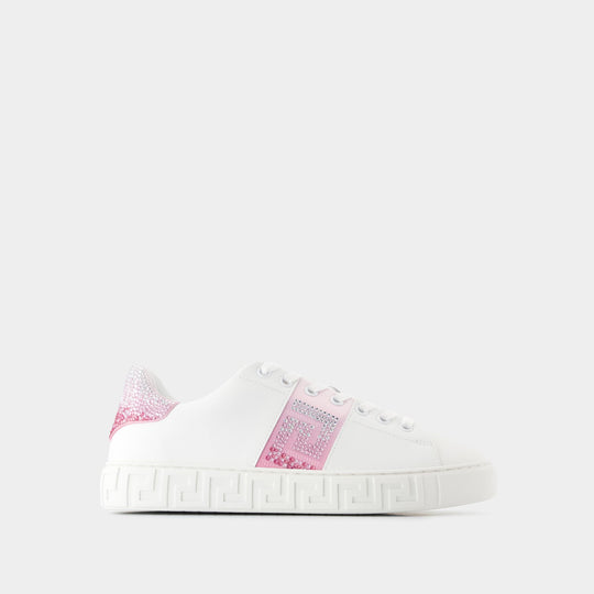 Sneakers Free Bio - Versace - Soie - Blanc