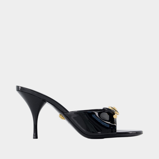 Sandales Mules T.85 - Versace - Cuir - Noir