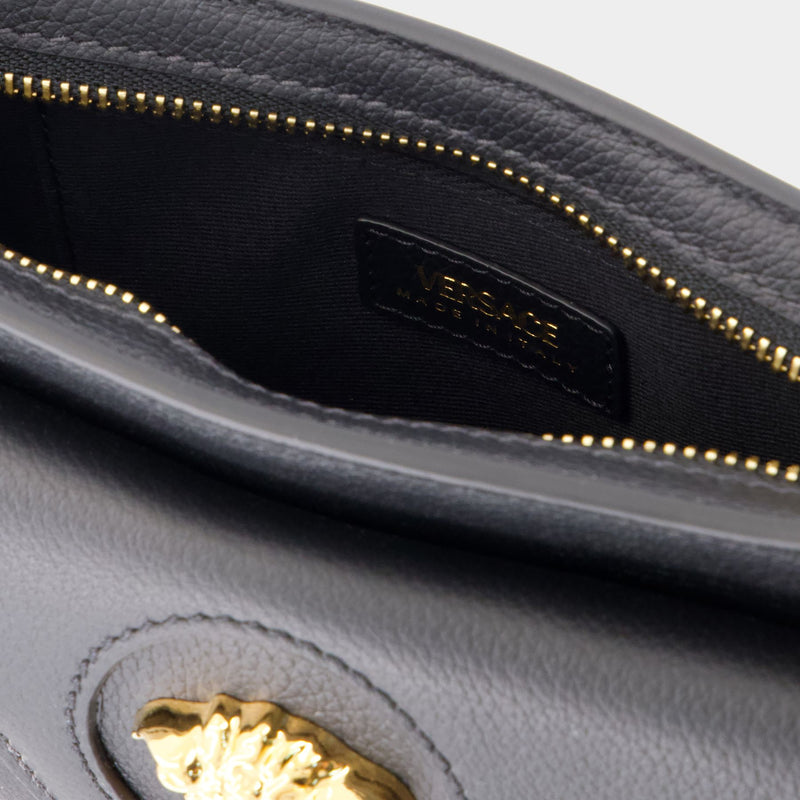 Sac À Bandoulière Mini Vitello - Versace - Cuir - Noir