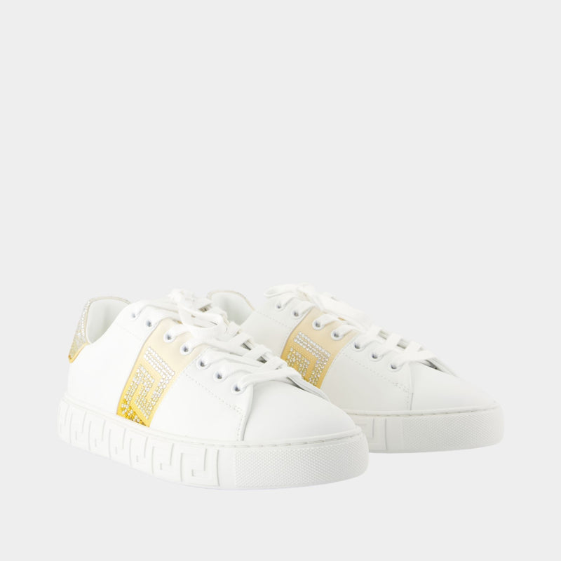 Sneakers Free Bio - Versace - Soie - Blanc