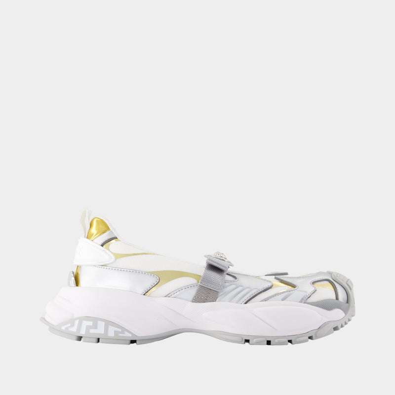 Mary Jane Sneakers - Versace - Synthétique - Blanc