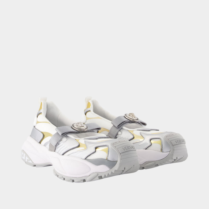 Mary Jane Sneakers - Versace - Synthétique - Blanc