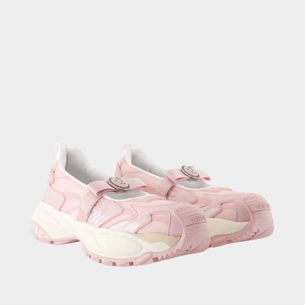 Mary Jane Sneakers - Versace - Synthétique - Rose