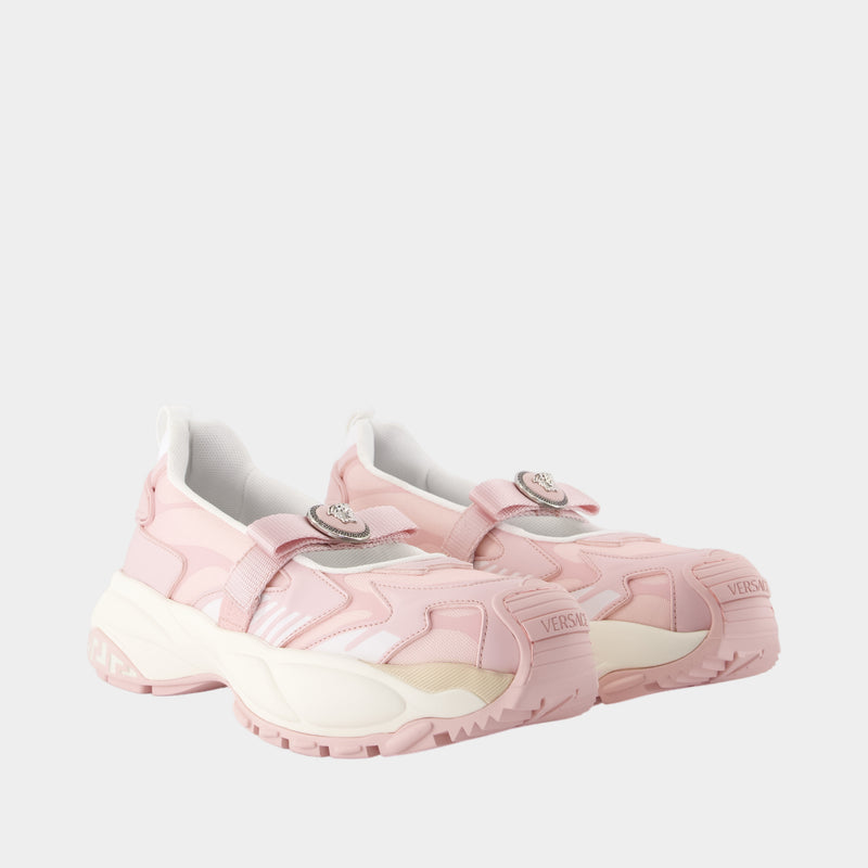 Mary Jane Sneakers - Versace - Synthétique - Rose