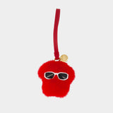 Porte Clé Charm - Versace - Cuir - Rouge