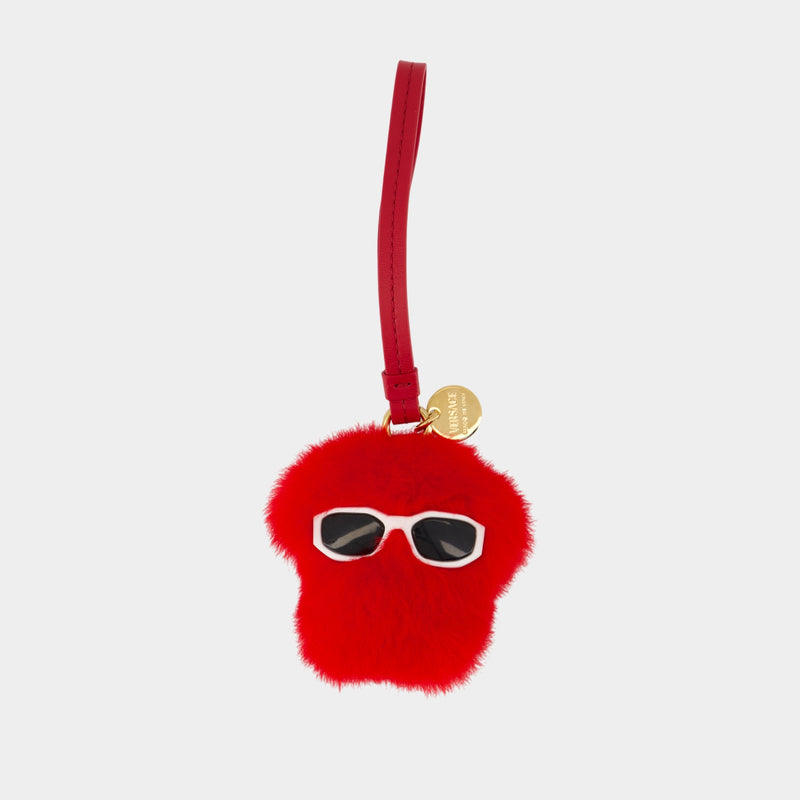 Porte Clé Charm - Versace - Cuir - Rouge