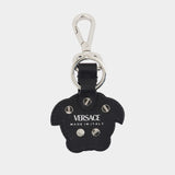 Porte Clé Charm - Versace - Cuir - Noir