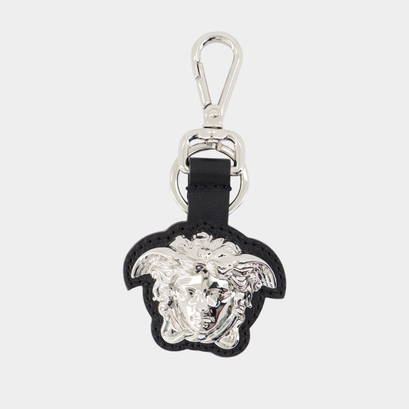 Porte Clé Charm - Versace - Cuir - Noir