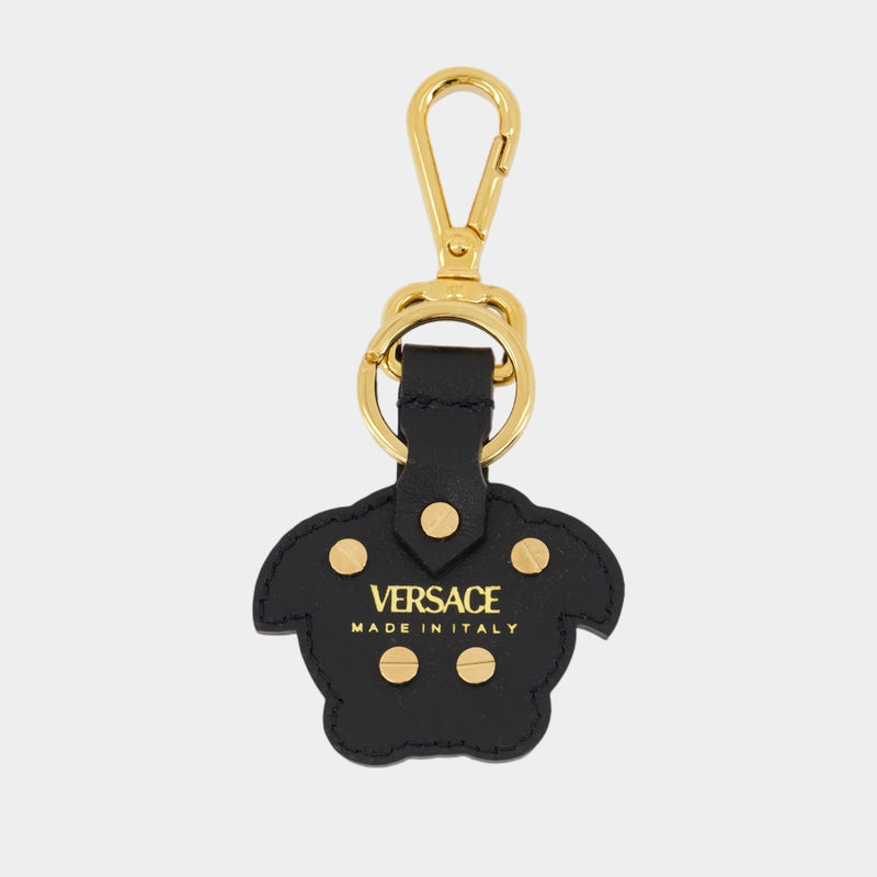 Porte Clé Charm - Versace - Cuir - Noir