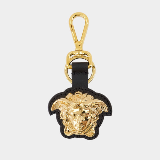 Porte Clé Charm - Versace - Cuir - Noir