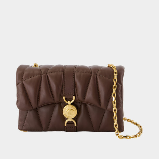 Sac À Bandoulière Kleio Mini - Versace - Cuir - Marron
