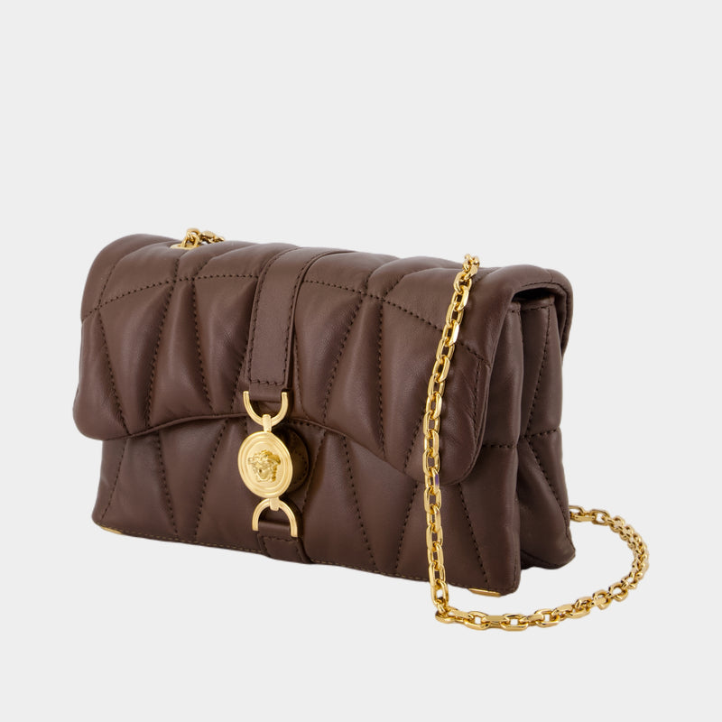 Sac À Bandoulière Kleio Mini - Versace - Cuir - Marron