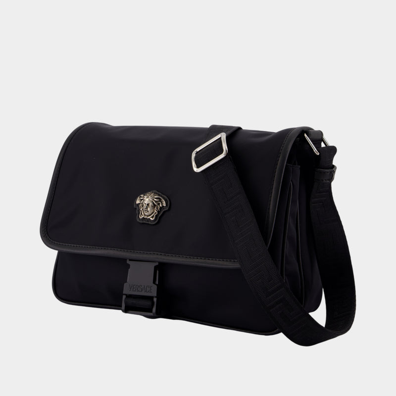 Sac À Bandoulière Messenger - Versace - Nylon - Noir
