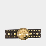 Barrettes - Versace - Cuir - Noir