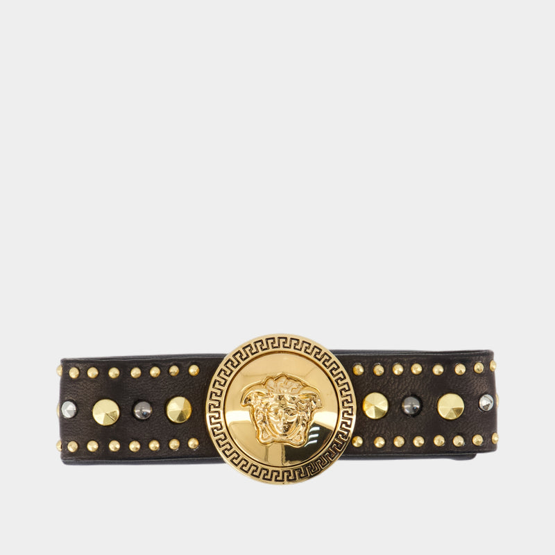 Barrettes - Versace - Cuir - Noir
